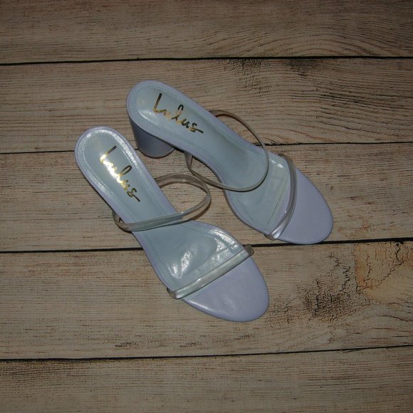 Lulus Lilac Transparent Straps Heel Sandals 11 - Picture 2 of 12